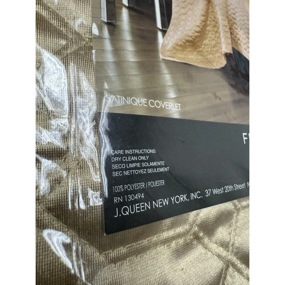 J Queen New York Full/Queen Gold Satinique Quilted Quilt